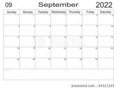 Planner September 2022. Empty cells of planner. Monthly organizer. Calendar 2022 84321283