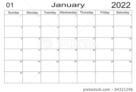 Planner January 2022. Empty cells of planner. Monthly organizer. Calendar 2022 Planner January 2022. Empty cells of planner. Monthly organizer. Calendar 2022 84321286