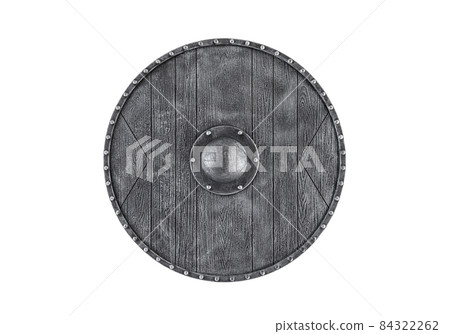 Old round shield isolated on white background with clipping path Old round shield isolated on white background with clipping path 84322262