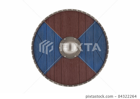 Round colored shield isolated on white background with clipping path Round colored shield isolated on white background with clipping path 84322264