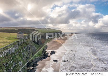 Aerial view Downhill beach in County Londonderry in Northern Ireland 84322419