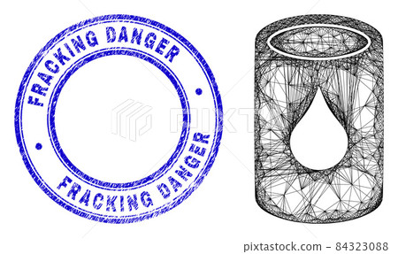 Distress Fracking Danger Stamp and Hatched Irregular Mesh Oil Barrel Icon Distress Fracking Danger Stamp and Hatched Irregular Mesh Oil Barrel Icon 84323088