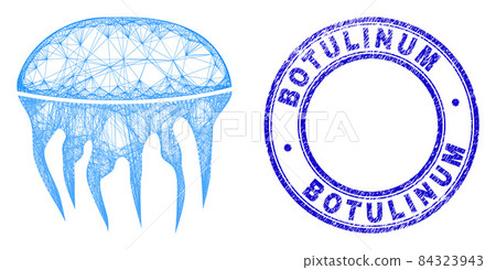 Distress Botulinum Watermark and Net Irregular Mesh Jelly Fish Icon Distress Botulinum Watermark and Net Irregular Mesh Jelly Fish Icon 84323943