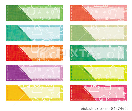 Kitchen goods pattern pattern label color set elongated rectangle 84324603