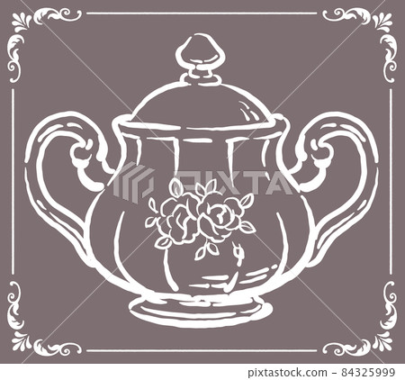 Sugar pot / sugar jar. Antique accessories. Vector illustration material Sugar pot / sugar jar. Antique accessories. Vector illustration material 84325999