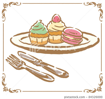 Tea Time Sweets And Sweets Vector Illustration Stock Illustration