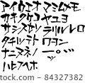 Brush character Katakana Katakana book material Brush Japanese style material collection Calligraphy writing Katakana vector 84327382