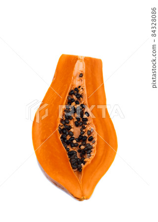 Papaya on white background 84328086