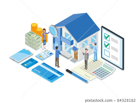 Isometric illustration of home purchase 84328182