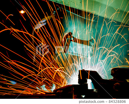 worker with protective mask welder metal worker with protective mask welder metal 84328806
