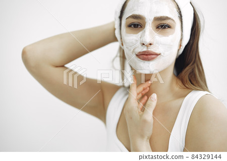 Woman standing in a cosmetology studio 84329144