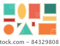 Vintage colored blank postage stamp mark icon set 84329808