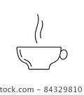 Tea coffee cup line icon hot steam drink vector 84329810