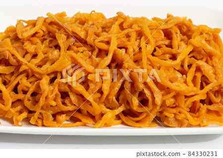 Pickle Turnip in plate on white background. 84330231