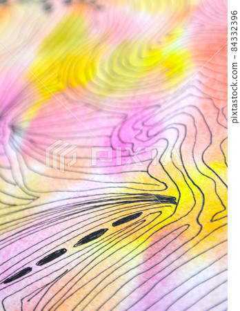 淺色和精細的圖案紋理與水彩應用的線條 淺色和精細的圖案紋理與水彩應用的線條 84332396