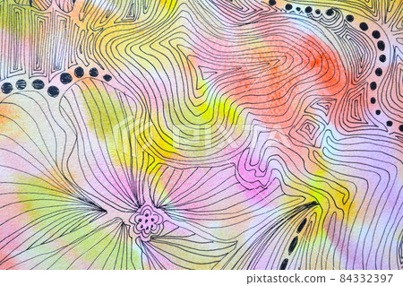 淺色和精細的圖案紋理與水彩應用的線條 淺色和精細的圖案紋理與水彩應用的線條 84332397