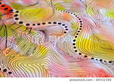 Light colors and fine pattern textures with lines applied with watercolors Light colors and fine pattern textures with lines applied with watercolors 84332398