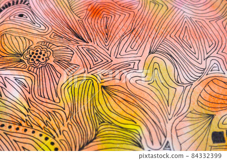 Light colors and fine pattern textures with lines applied with watercolors 84332399