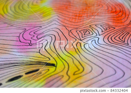 Light colors and fine pattern textures with lines applied with watercolors 84332404