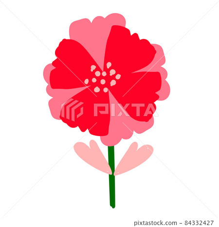 Red flower isolated on white background. - Stock Illustration [84332427 ...