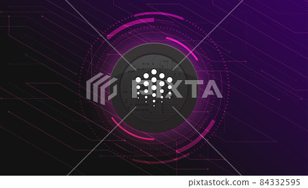 Ocean Protocol (OCEAN) crypto currency themed banner. OCEAN icon on modern black color background. 84332595