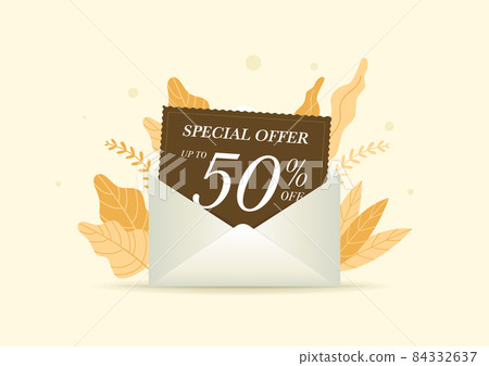 Special offer 50% off discount card in envelope. Special offer 50% off discount card in envelope. 84332637