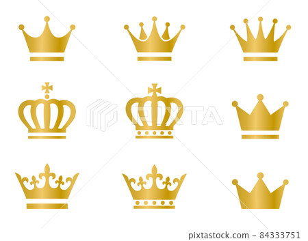 Crown icon vector illustration set gold 84333751