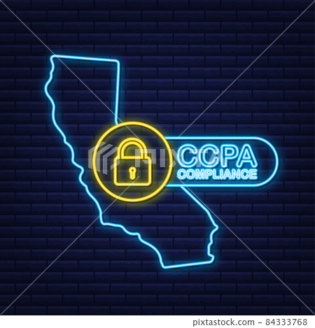Ccpa, great design for any purposes. Security vector neonicon. Website information. Internet security. Data protection neon sign Ccpa, great design for any purposes. Security vector neonicon. Website information. Internet security. Data protection neon sign 84333768
