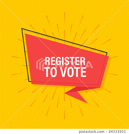 Megaphone with Register to vote. Vector illustration 84333931