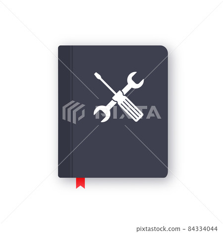 Instruction Book. User Manual book icon on white background. Vector illustration. Instruction Book. User Manual book icon on white background. Vector illustration. 84334044