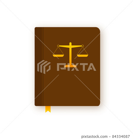 Justice scales and wood judge gavel. Wooden hammer with law code books. Vector stock illustration. Justice scales and wood judge gavel. Wooden hammer with law code books. Vector stock illustration. 84334087