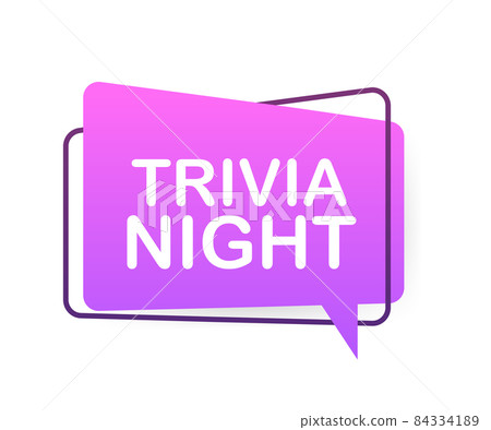 Megaphone label with trivia night. Megaphone banner 84334189