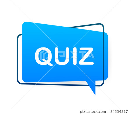 Megaphone banner - Quiz label. Vector stock illustration 84334217