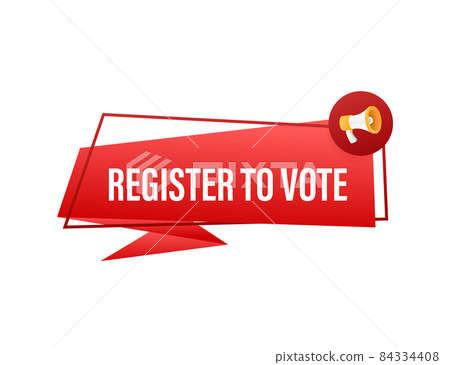 Megaphone with Register to vote. Vector illustration Megaphone with Register to vote. Vector illustration 84334408