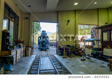 從長野縣上松町森林鐵路紀念館內看到的鮑德溫蒸汽機車 84334583