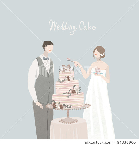婚禮蛋糕和新郎新娘,第一口,婚禮,婚禮 B 婚禮蛋糕和新郎新娘,第一口,婚禮,婚禮 B 84336900