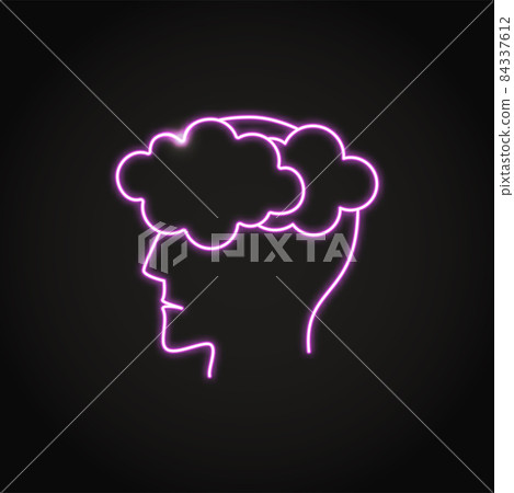 Neon dysthymic disorder icon in line style 84337612