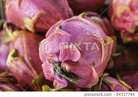 purple pitahaya or dragon fruit in the street market purple pitahaya or dragon fruit in the street market 84337794