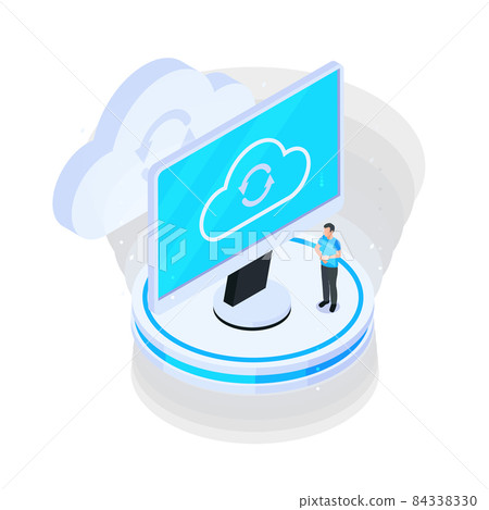 Cloud Screen Isometric Composition - Stock Illustration [84338330] - PIXTA