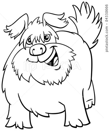 cartoon shaggy dog animal character coloring book page 84338666