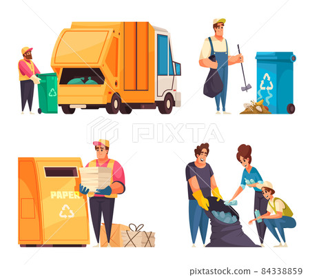 Garbage Cartoon Compositions Set Garbage Cartoon Compositions Set 84338859