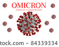 Omicron new SARS mutation variant B.1.1.529 concept, with title. 84339334