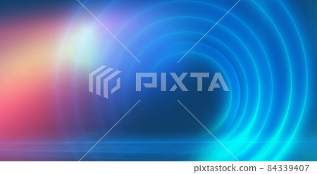 Abstract technology concept, expanding circles with glow concept series 84339407