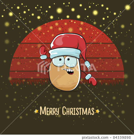 vector funky comic cartoon cute smiling Santa - Stock