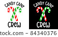 Doodle Candy Cane Crew For Merry Christmas Season hand drawn Design for t-shirt, greeting card or poster design Background Vector Illustration. 84340376