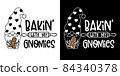 Cute Baking With My Gnomies Doodle hand drawn With Ginger Bread Design for t-shirt, greeting card or poster design Background Vector Illustration. 84340378