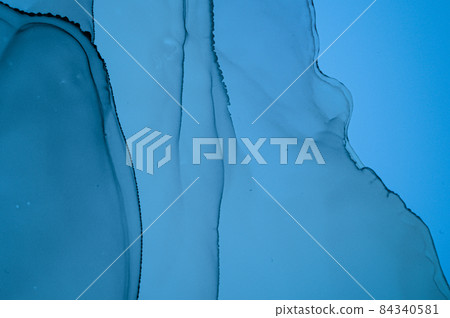 Mixing Inks. Oil Wave Illustration. Indigo 84340581