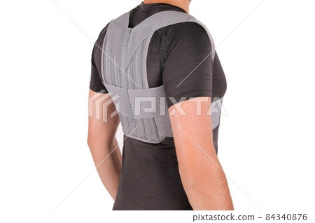 Posture Corrector isolated on white. Orthopedic lumbar support products. Lumbar Support Belts For Back Clavicle Spine. Lumbar Waist Support Belt Strong Lower Back Brace Support. Lumbar brace. Posture Corrector isolated on white. Orthopedic lumbar support products. Lumbar Support Belts For Back Clavicle Spine. Lumbar Waist Support Belt Strong Lower Back Brace Support. Lumbar brace. 84340876