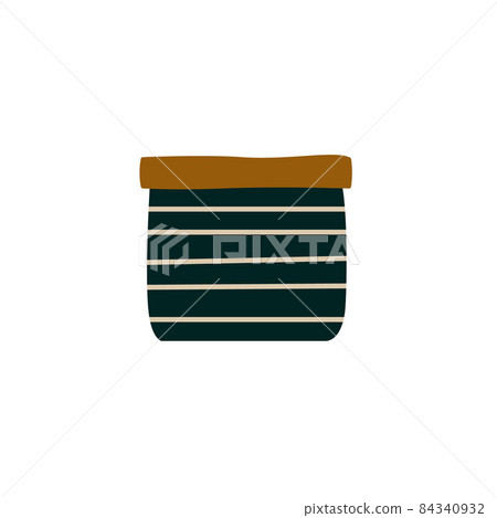 Vector flat ceramic vase, isolated for flowers on a white background. Natural colors simple style. Vector flat ceramic vase, isolated for flowers on a white background. Natural colors simple style. 84340932