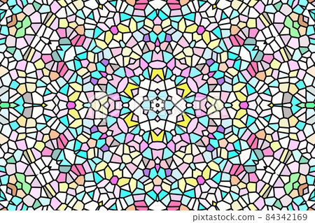 Stained glass-like geometric pattern design 84342169
